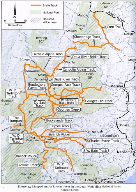 NPWS Map Showing Most Bridle Tracks in SE NSW
